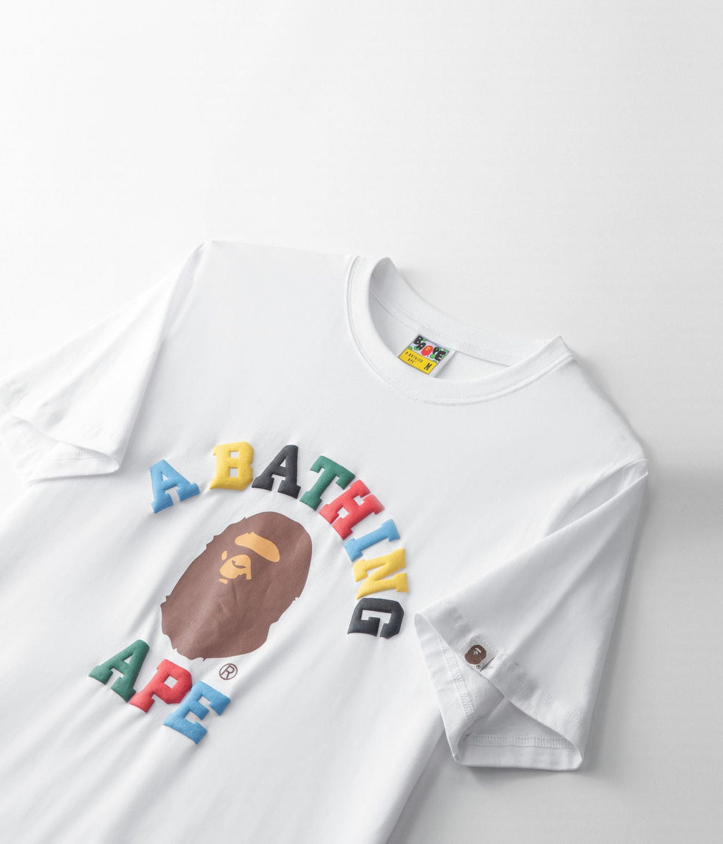 BAPE Color Camo College Ape Head Men's T-Shirt - Black
