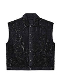 Purple Brand bead-embellished denim vest