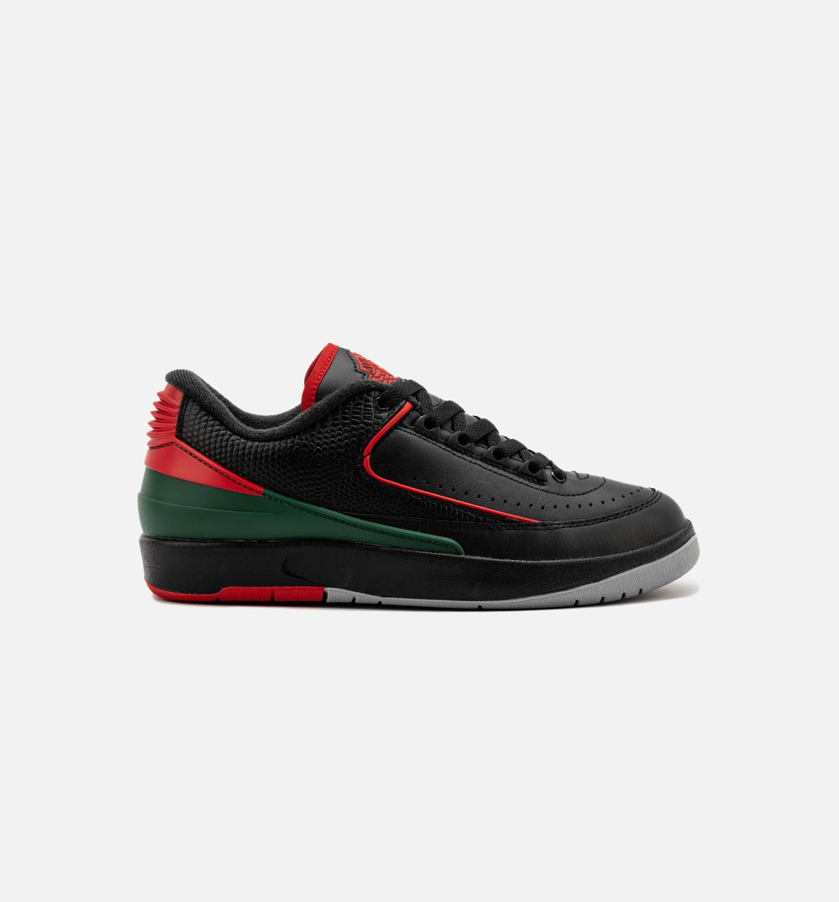 Air Jordan 2 Retro Low Christmas | Grade School Lifestyle Shoe | Black/Fire Red/Cement Grey