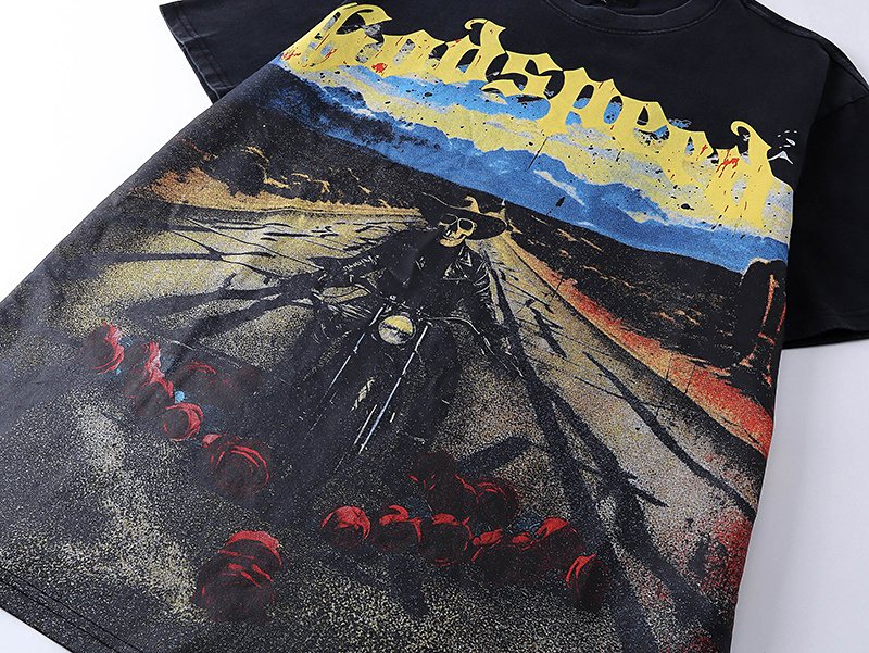 Godspeed Motorcycle Graphic Washed Black T-Shirt