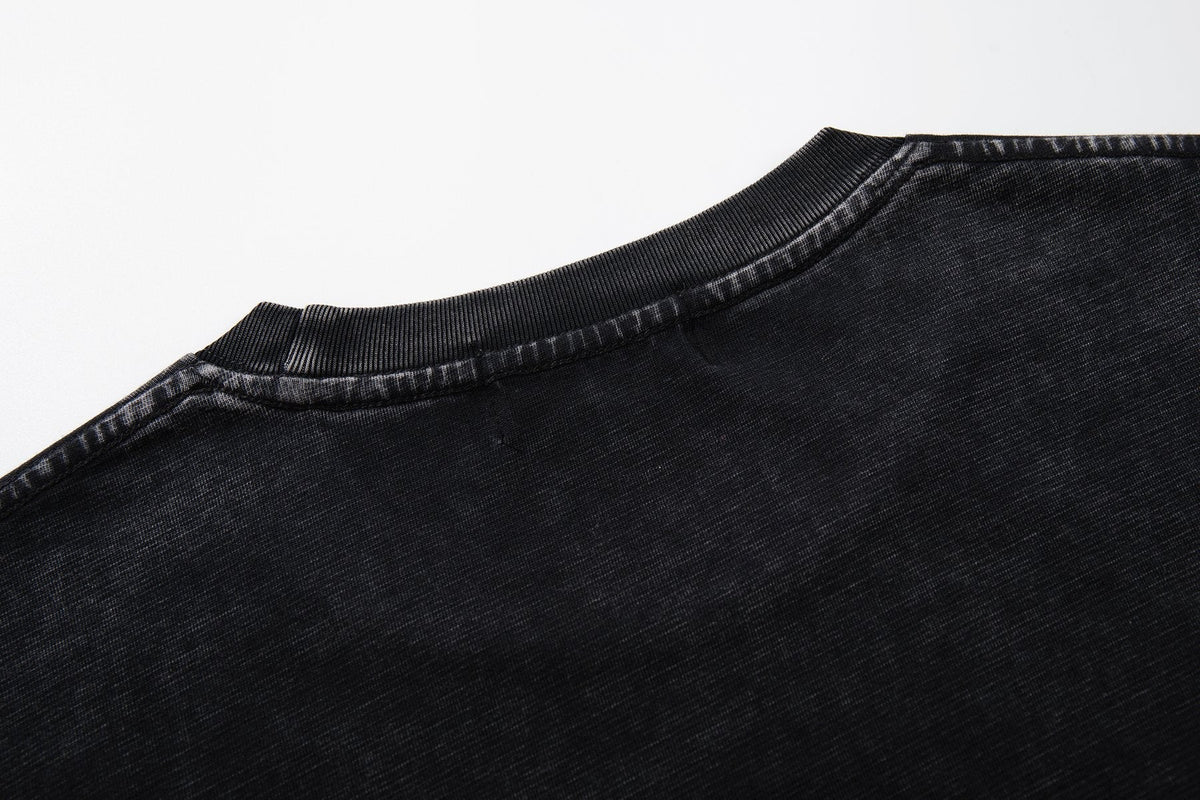 MAJESTIK Washed Black Graphic Short-Sleeve T-Shirt