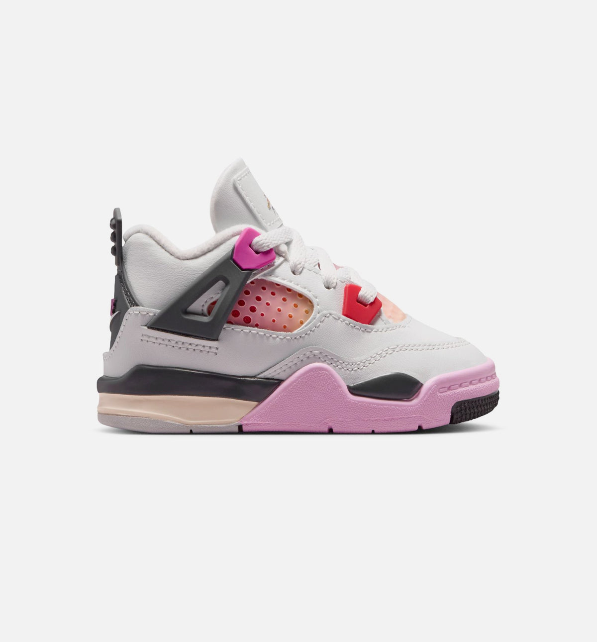 Air Jordan 4 Retro Comic Infant & Toddler Lifestyle Shoe - Off White/Fire Pink/Anthracite