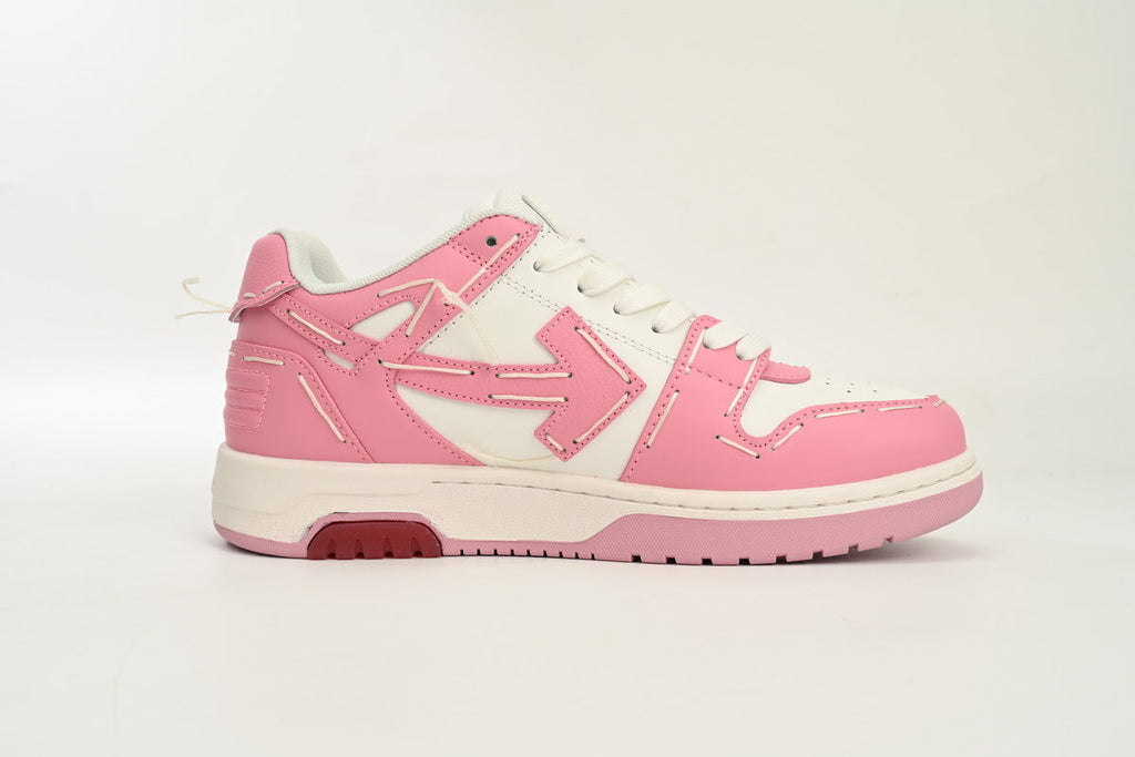 Off White Out Of Office OOO Low Top Sartorial Stitching Pink White