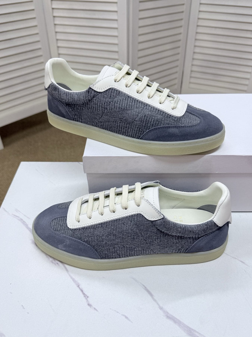 Brunello Cucinelli Men's Low-Top Sneakers - Textured Panel Design