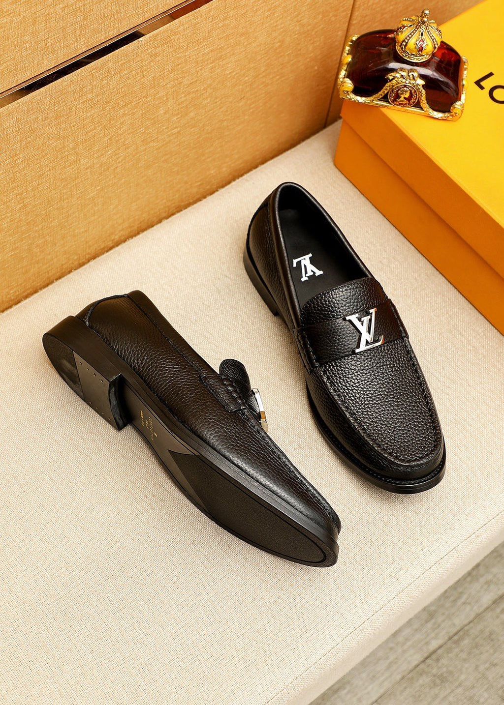 Louis Vuitton Textured Hardware Loafers