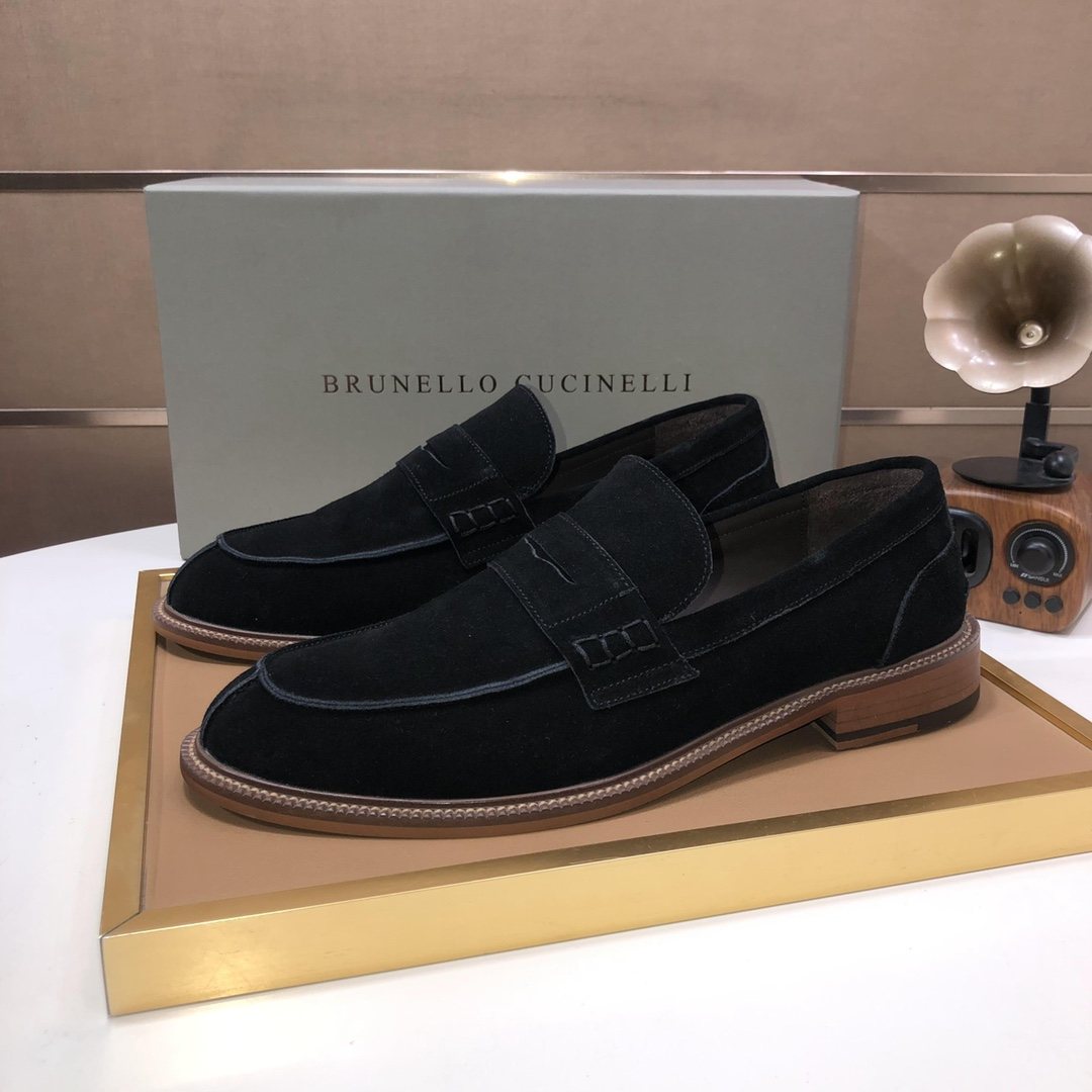 Brunello Cucinelli Men's Suede Slip-On Loafers
